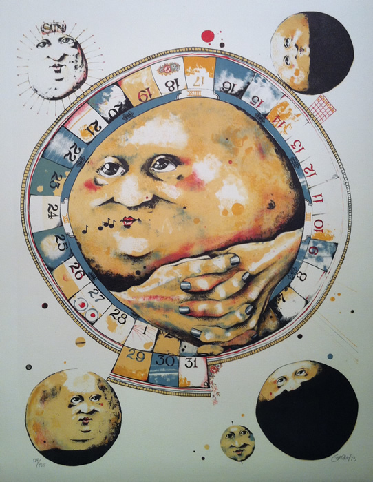 Dennis Geden - Lithograph - The Man In The Moon Whistles A Tune