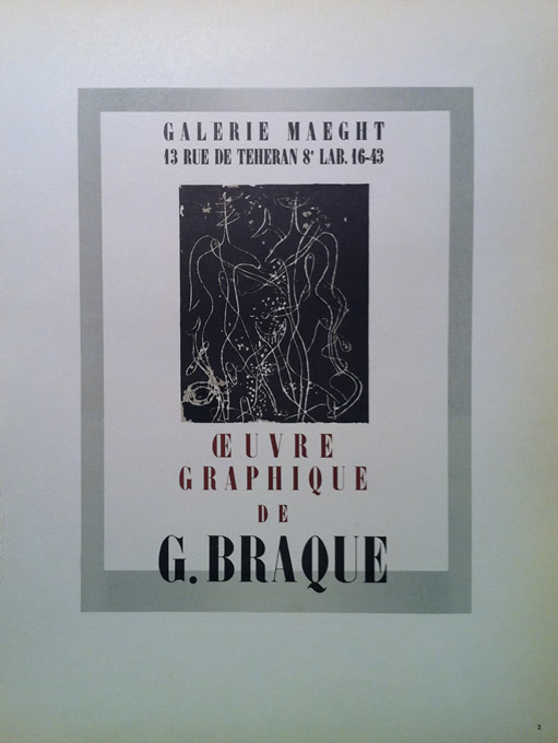 Georges Braque - Oeuvre Graphique - Galerie Maeght - Mourlot Lithograph (1959)