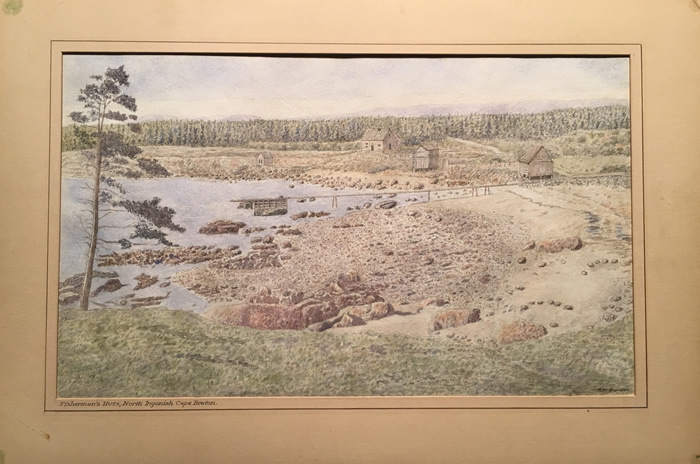 F.W. Brander - Watercolour - Fisherman's Huts, North Ingonish Cape Breton