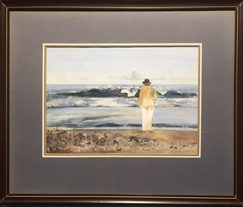 Marilyn Bretillard - Watercolour - L'Homme Et La Mer