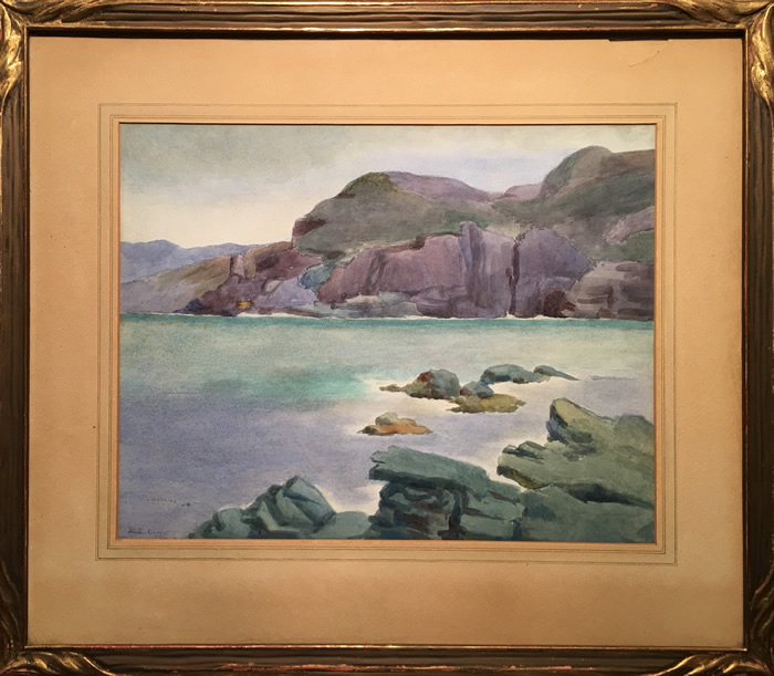 Elizabeth Eleanor Curry - Watercolour - Shoreline Landscape