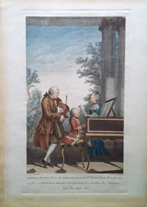 Jean Baptiste Delafosse - Engraving -  Portrait of Mozart (After De Carmontelle)