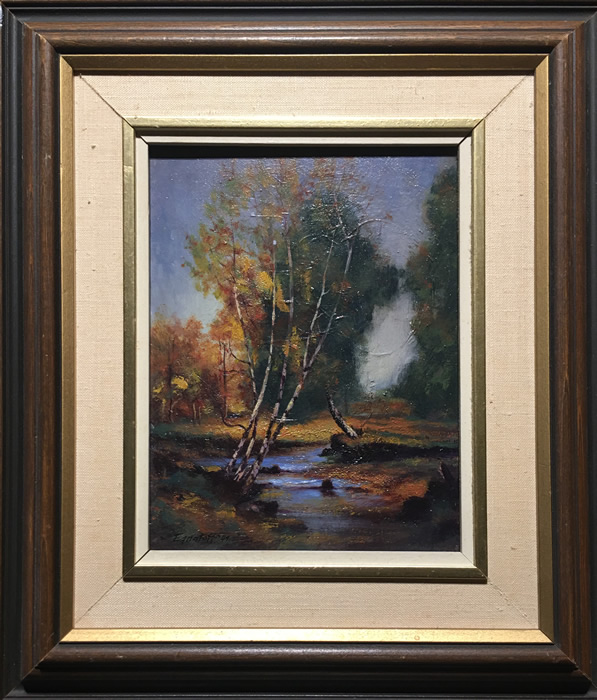 Peter George Egnatoff - Oil On Board- Birches And Creek