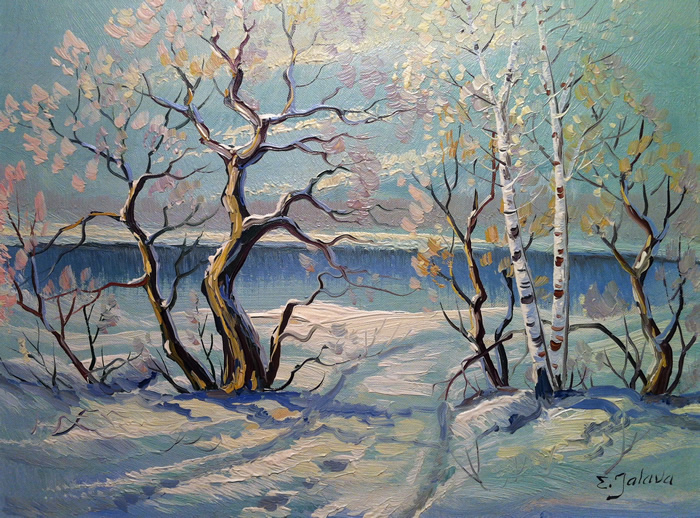 Erkki Jalava - Oil On Board - Winter Landscape
