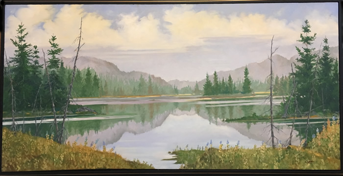 Chuck Lewis -Irondale River - Early Morning Beaver Lake (Haliburton)  - Oil On Canvas
