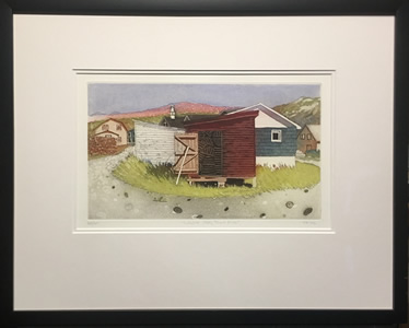 Tessa May - S/N Intaglio Etching - Lobster Pots, Trout River - Newfoundland