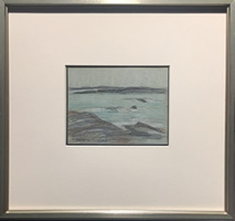 Florence H. McGillivray - Coloured Pencil Sketch  - Blue Rocks, Nova Scotia