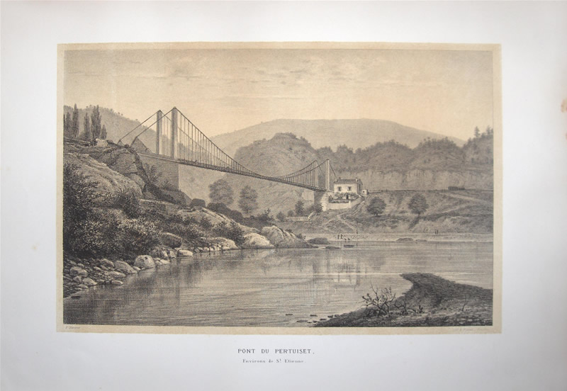 Louis and Emile Noirot - Lithograph - 19th Century France - Pont Du Pertuiset