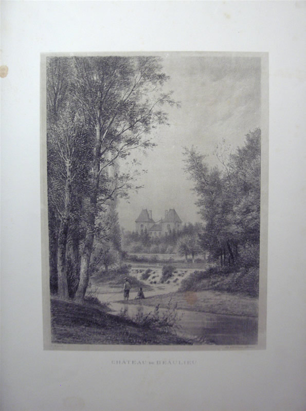 Louis and Emile Noirot - Lithograph - 19th Century France - Chateau De Beaulieu