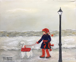 Ruth Telfer Phelan - Oil On Canvas - Walking The Dog