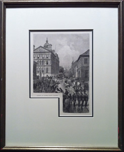 Frederick B. Schell - Engraving - Looking Up George Street, Halifax (c1880)