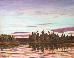Stephen Snake - Landscape - Oil on board