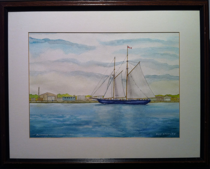 Rod Staples - Watercolour - Bluenose Enters Toronto Bay