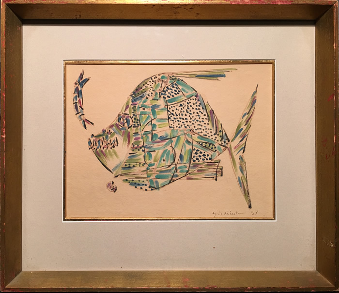 Piranha And Squid - Signed Watercolour